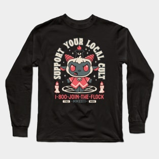 Support Your Local Cult - Creepy Cute Satanic Lamb - Join The Flock Long Sleeve T-Shirt